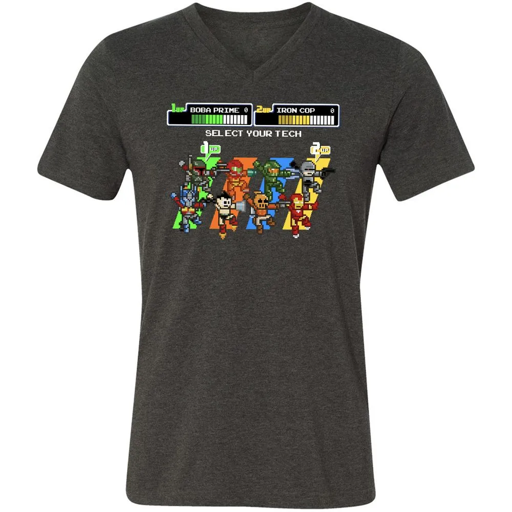 Unisex V-Neck T-Shirt - THQV8UVU - Dark Grey Heather - 8