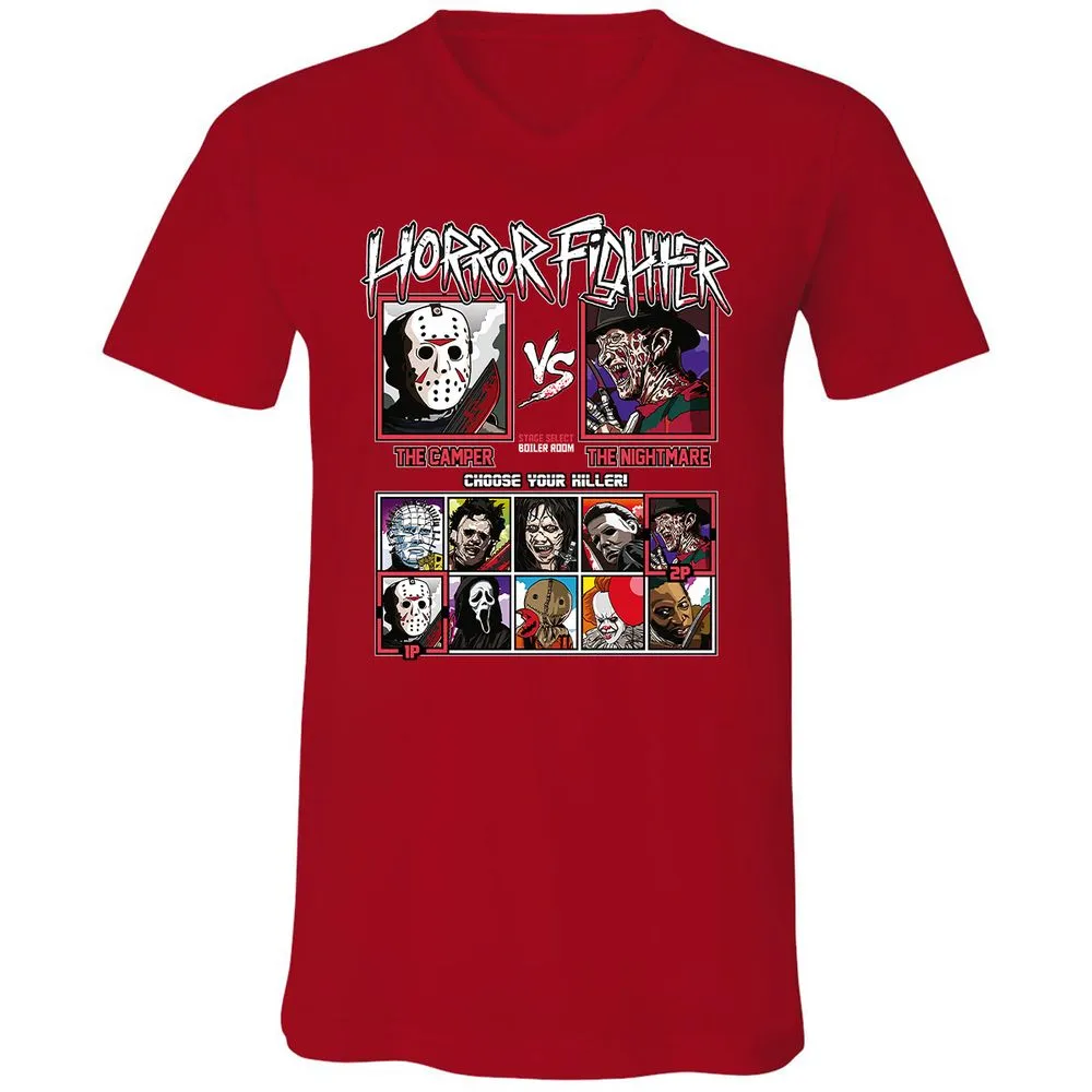 Unisex V-Neck T-Shirt - CALQGWQX - Red - 3