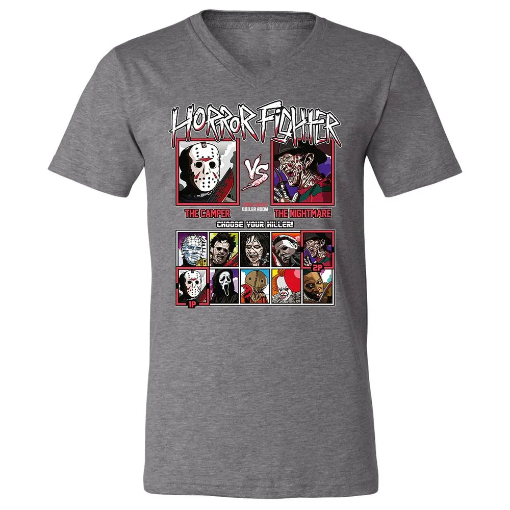 Unisex V-Neck T-Shirt - CALQGWQX - Deep Heather - 13