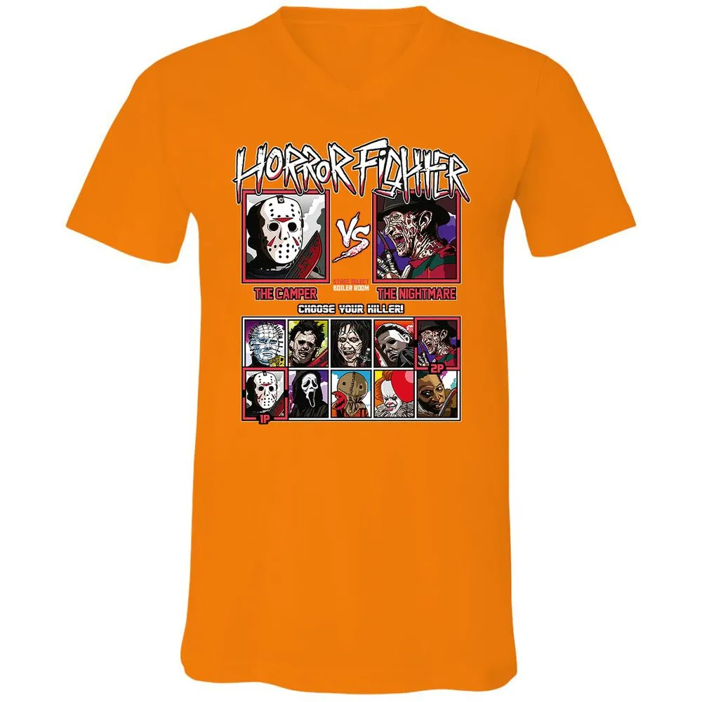 Unisex V-Neck T-Shirt - CALQGWQX - Orange - 11