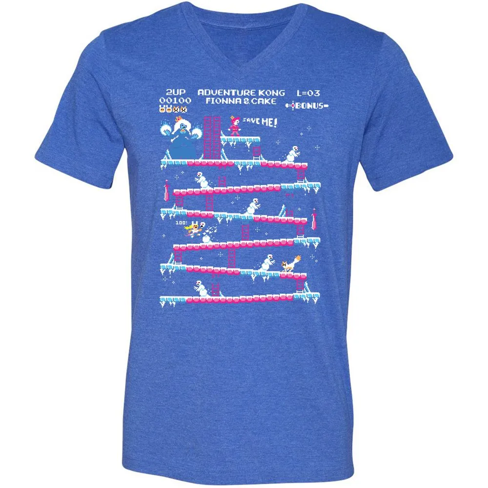 Unisex V-Neck T-Shirt - PYLA8H1V - Heather True Royal - 14