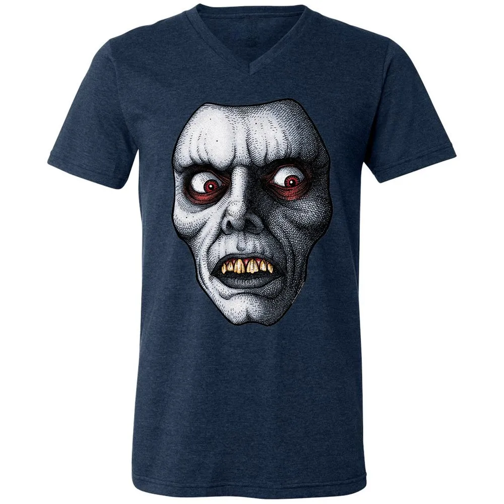 Unisex V-Neck T-Shirt - NY6AKWYW - Heather Navy - 15