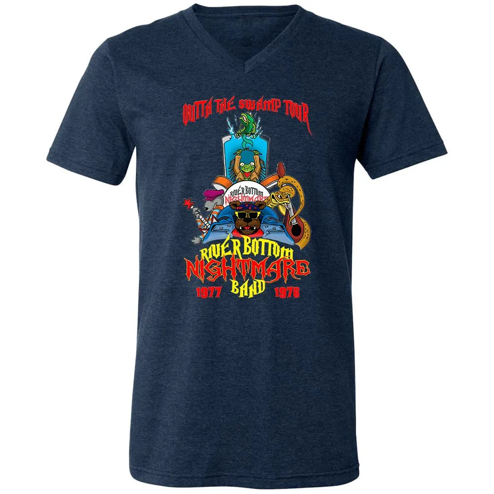 Unisex V-Neck T-Shirt - WKJ7B2PM - Heather Navy - 15