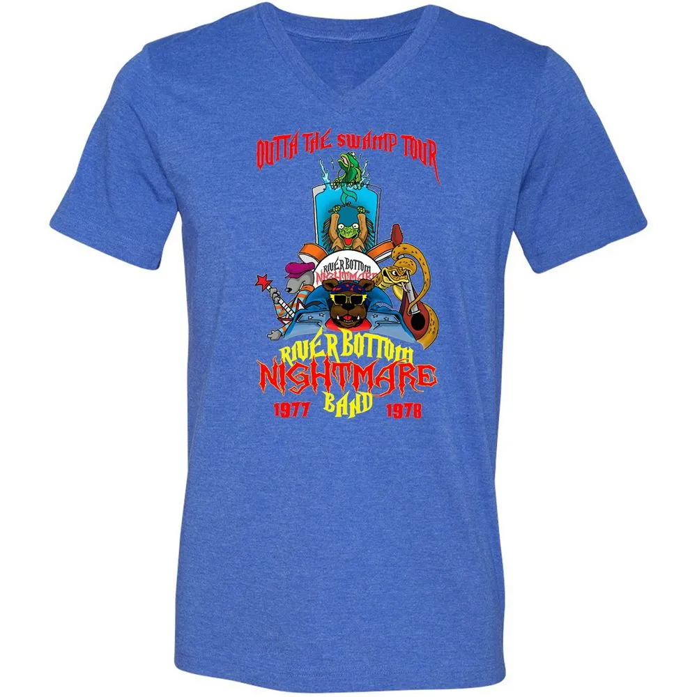 Unisex V-Neck T-Shirt - WKJ7B2PM - Heather True Royal - 14