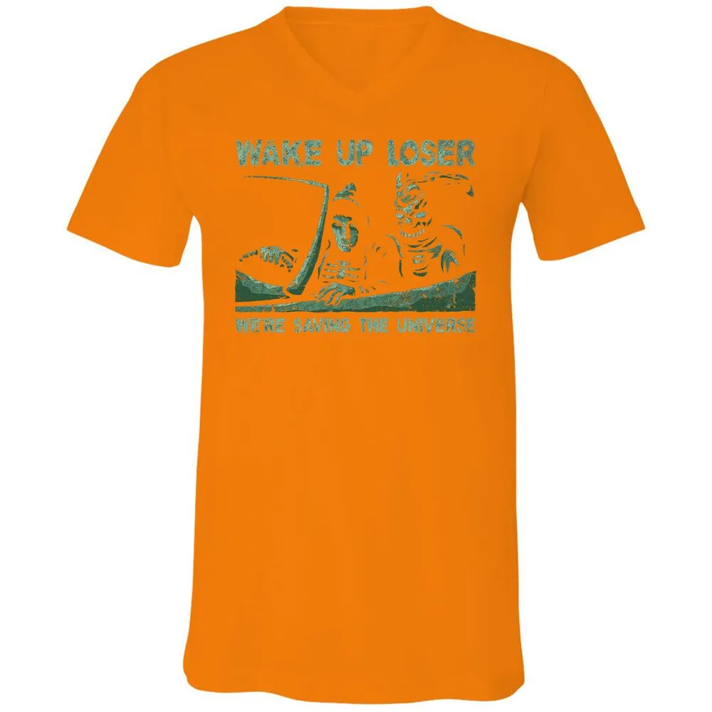 Unisex V-Neck T-Shirt - BUMP5UDE - Orange - 11