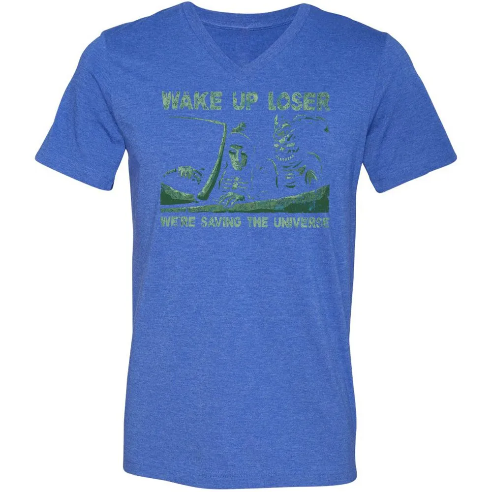 Unisex V-Neck T-Shirt - BUMP5UDE - Heather True Royal - 14