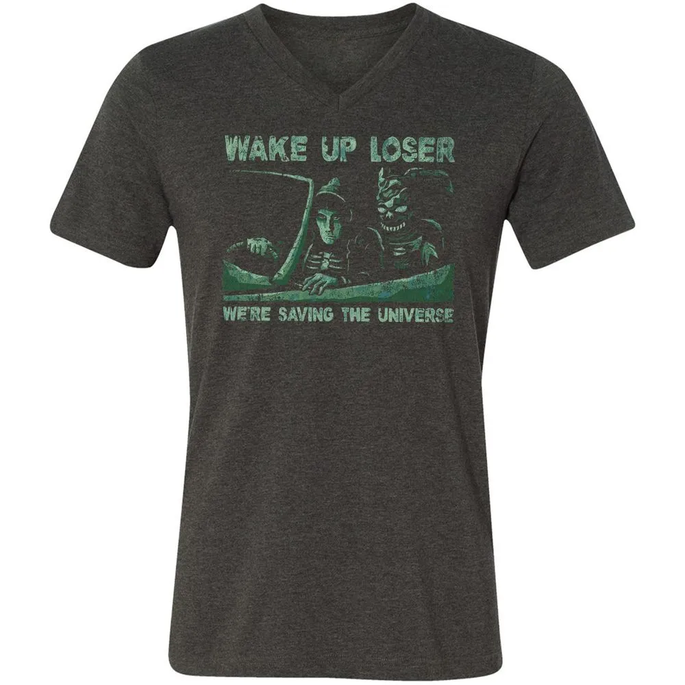 Unisex V-Neck T-Shirt - BUMP5UDE - Dark Grey Heather - 8