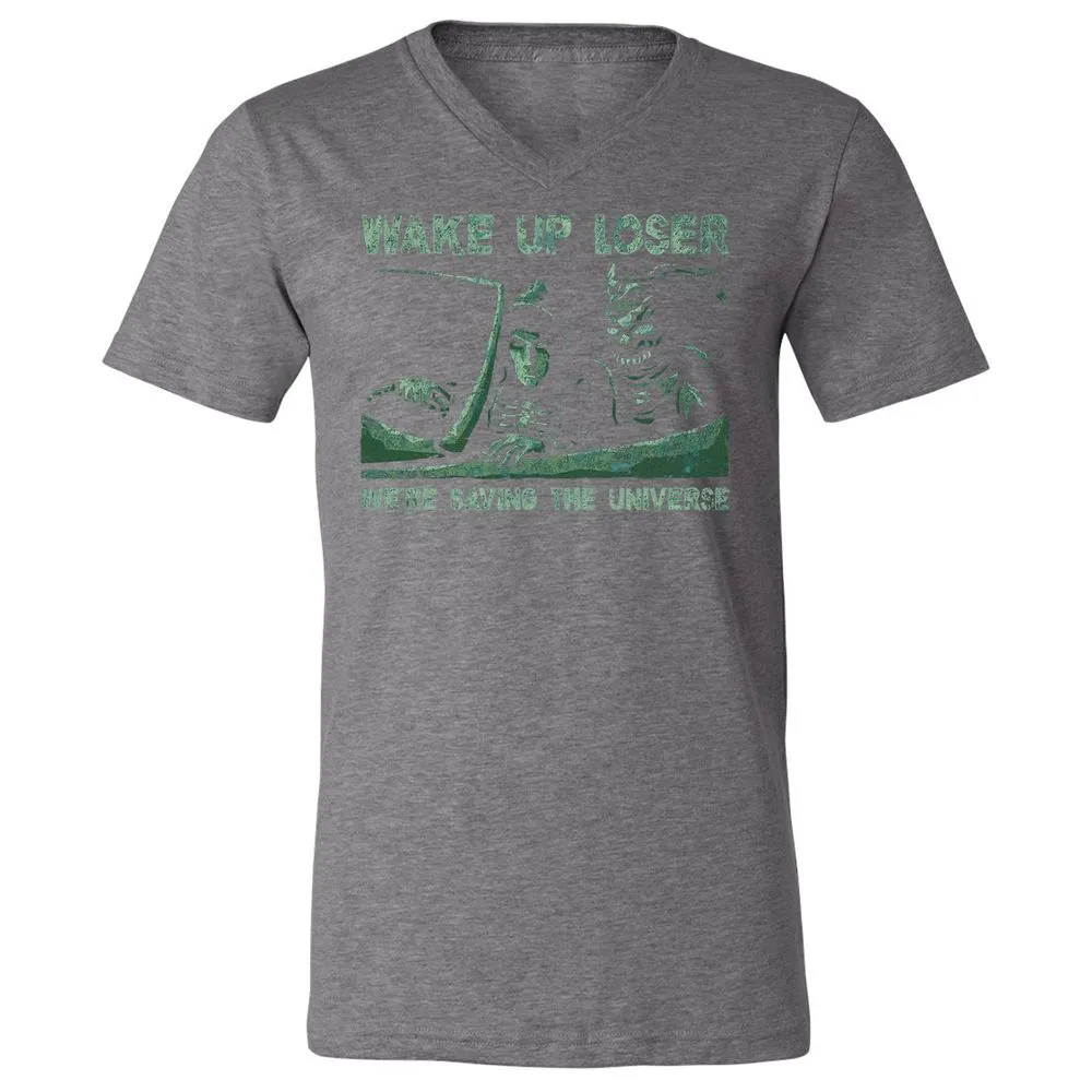Unisex V-Neck T-Shirt - BUMP5UDE - Deep Heather - 13