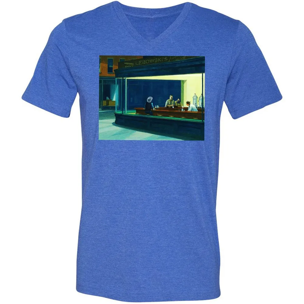 Unisex V-Neck T-Shirt - H44PJC6B - Heather True Royal - 14