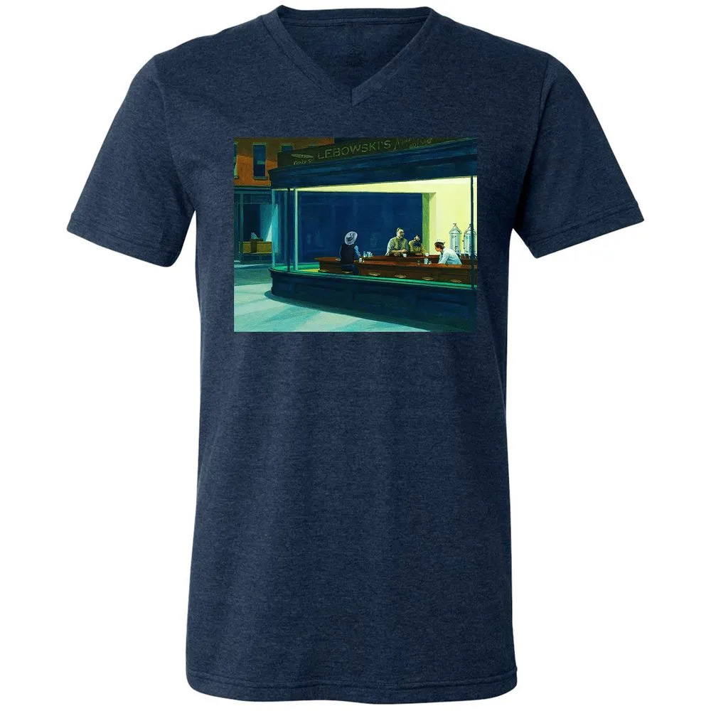 Unisex V-Neck T-Shirt - H44PJC6B - Heather Navy - 15