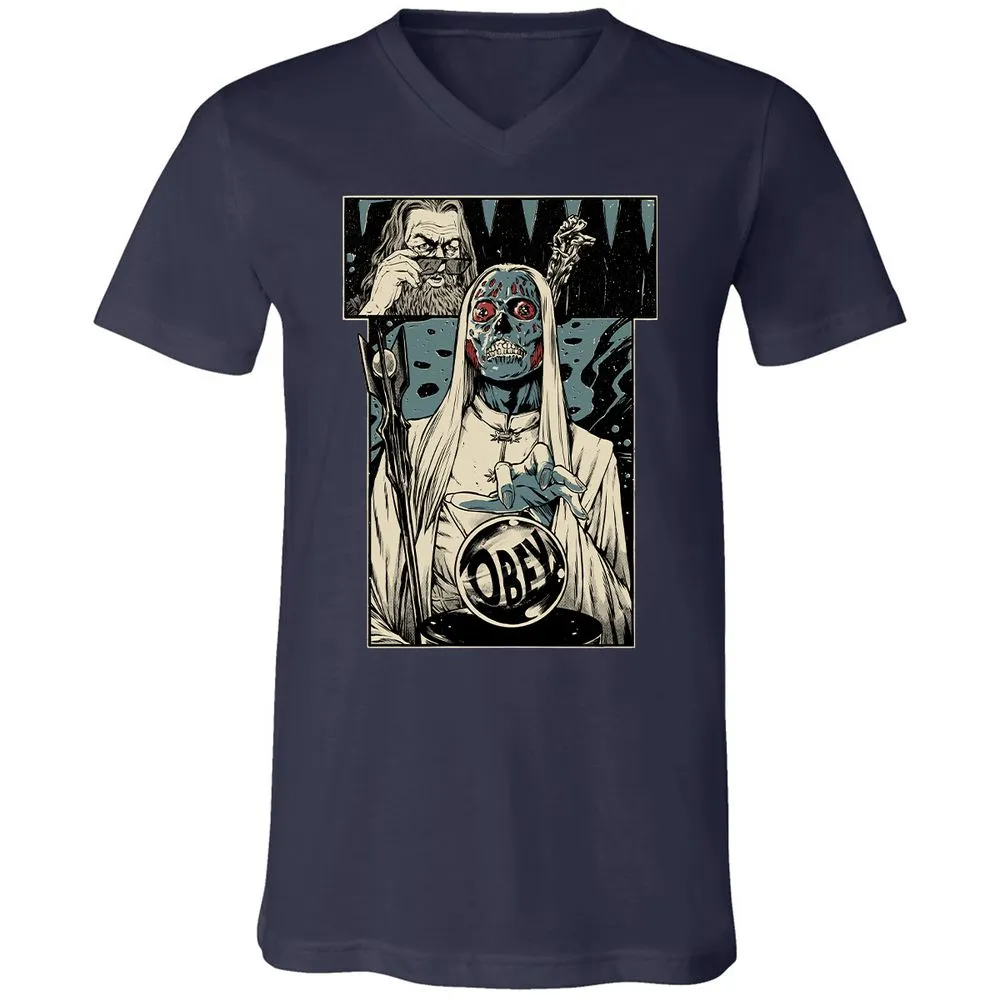 Unisex V-Neck T-Shirt - 51F7Z5GG - Navy - 2