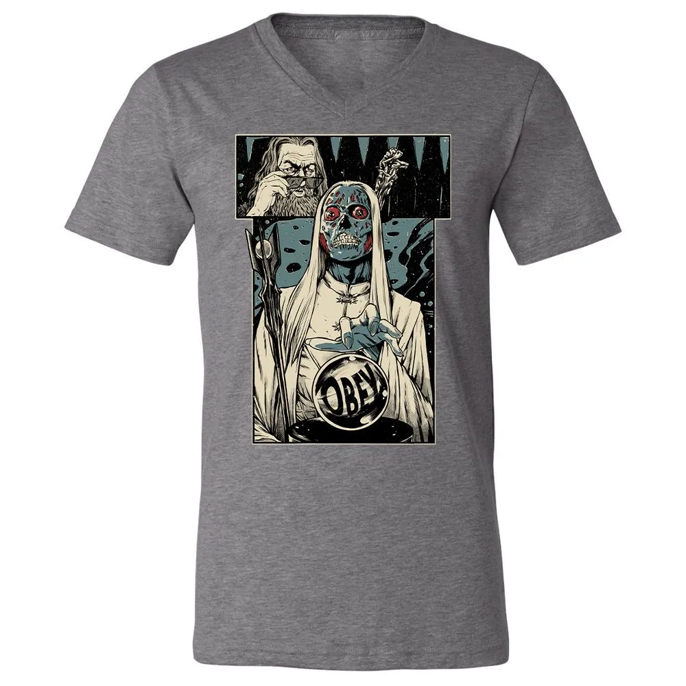 Unisex V-Neck T-Shirt - 51F7Z5GG - Deep Heather - 13