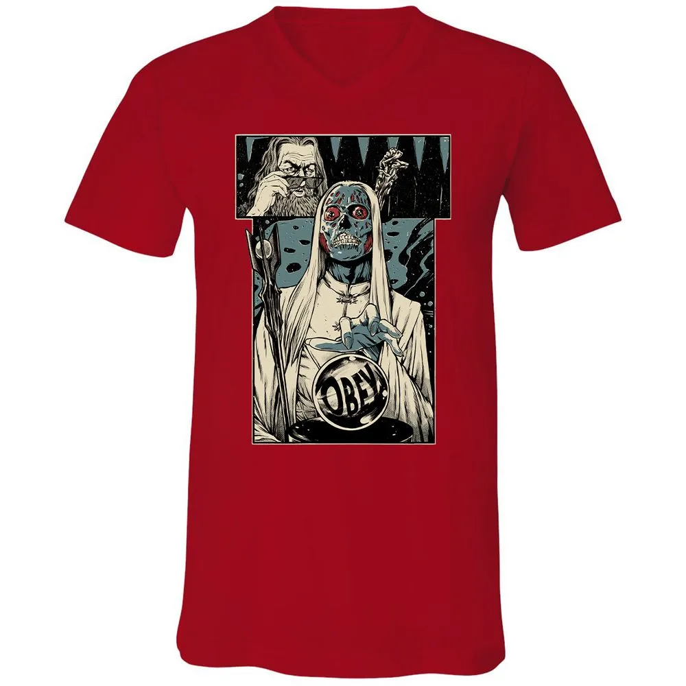 Unisex V-Neck T-Shirt - 51F7Z5GG - Red - 3