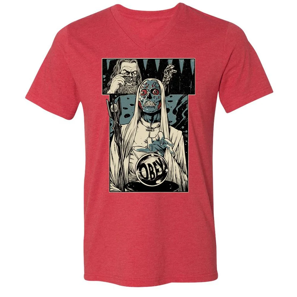 Unisex V-Neck T-Shirt - 51F7Z5GG - Heather Red - 16