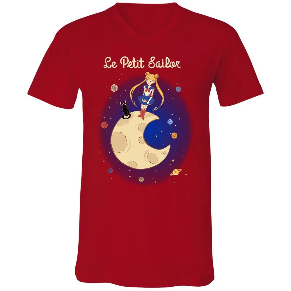 Unisex V-Neck T-Shirt - C3KZG9RF - Red - 3