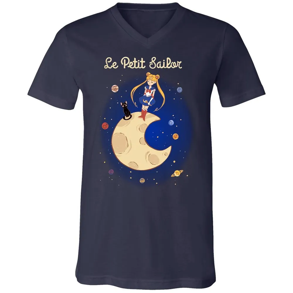 Unisex V-Neck T-Shirt - C3KZG9RF - Navy - 2