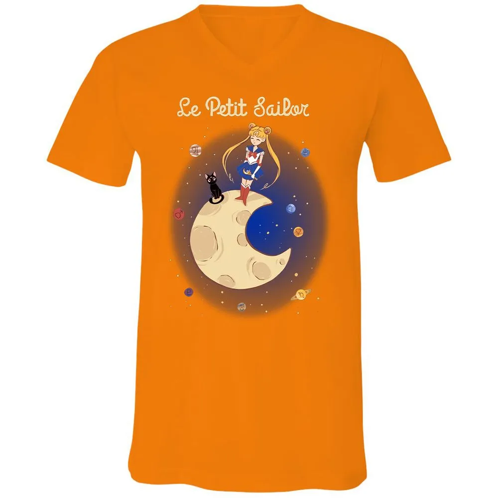 Unisex V-Neck T-Shirt - C3KZG9RF - Orange - 11