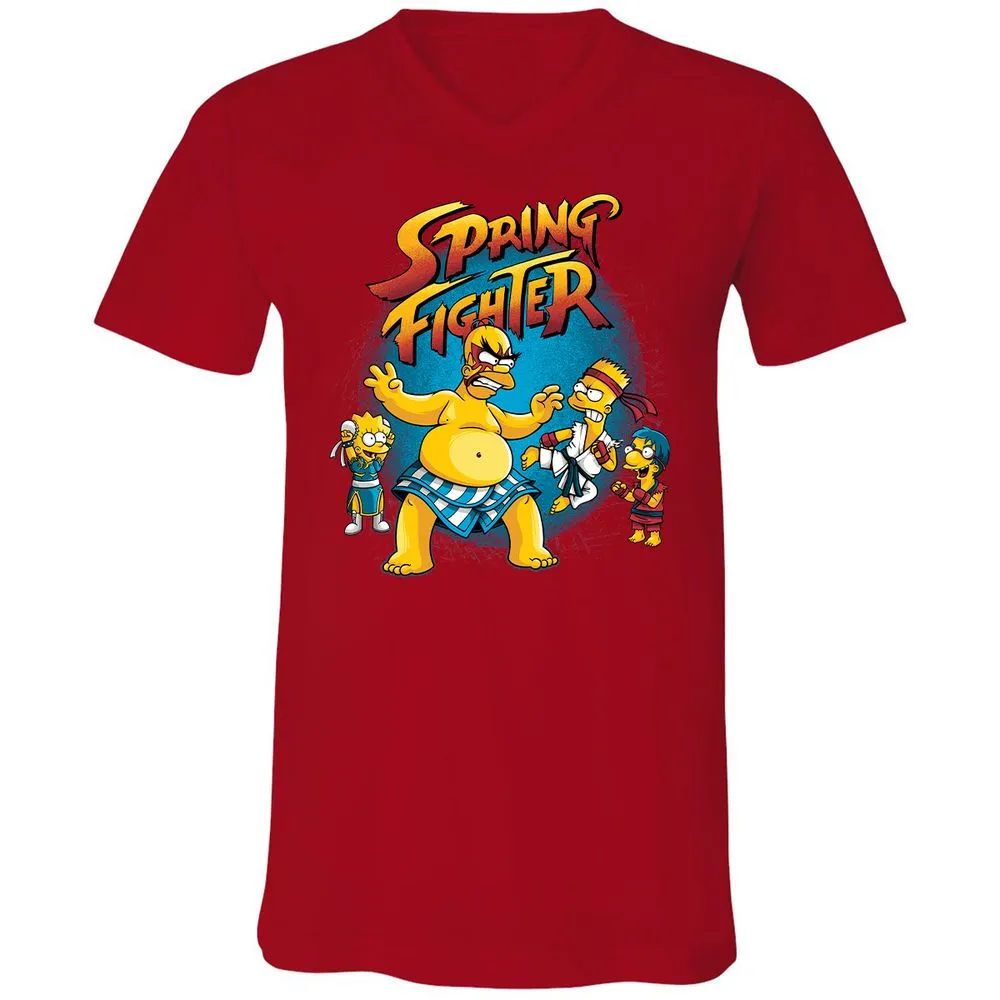 Unisex V-Neck T-Shirt - 7K9YBQ6Z - Red - 3