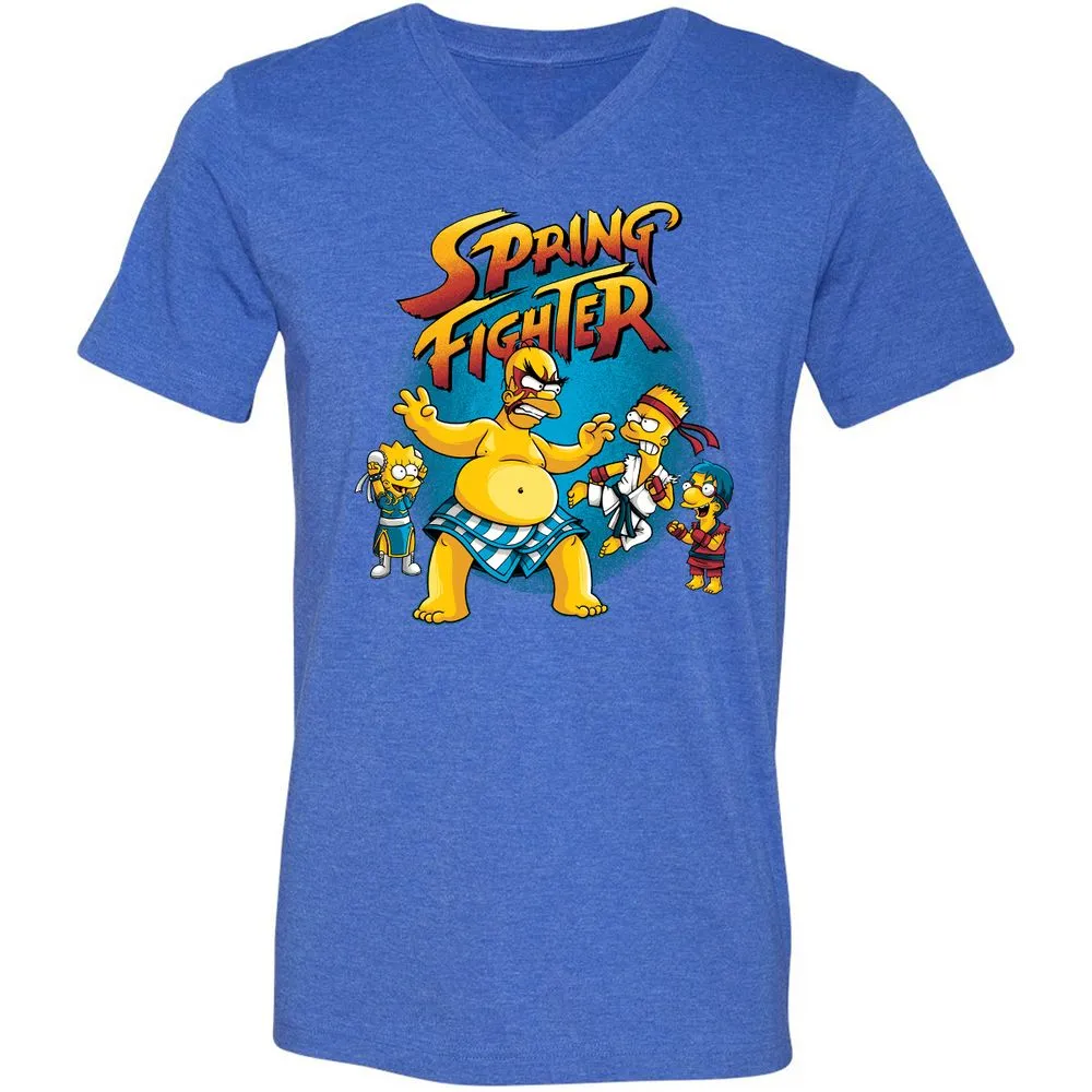 Unisex V-Neck T-Shirt - 7K9YBQ6Z - Heather True Royal - 14