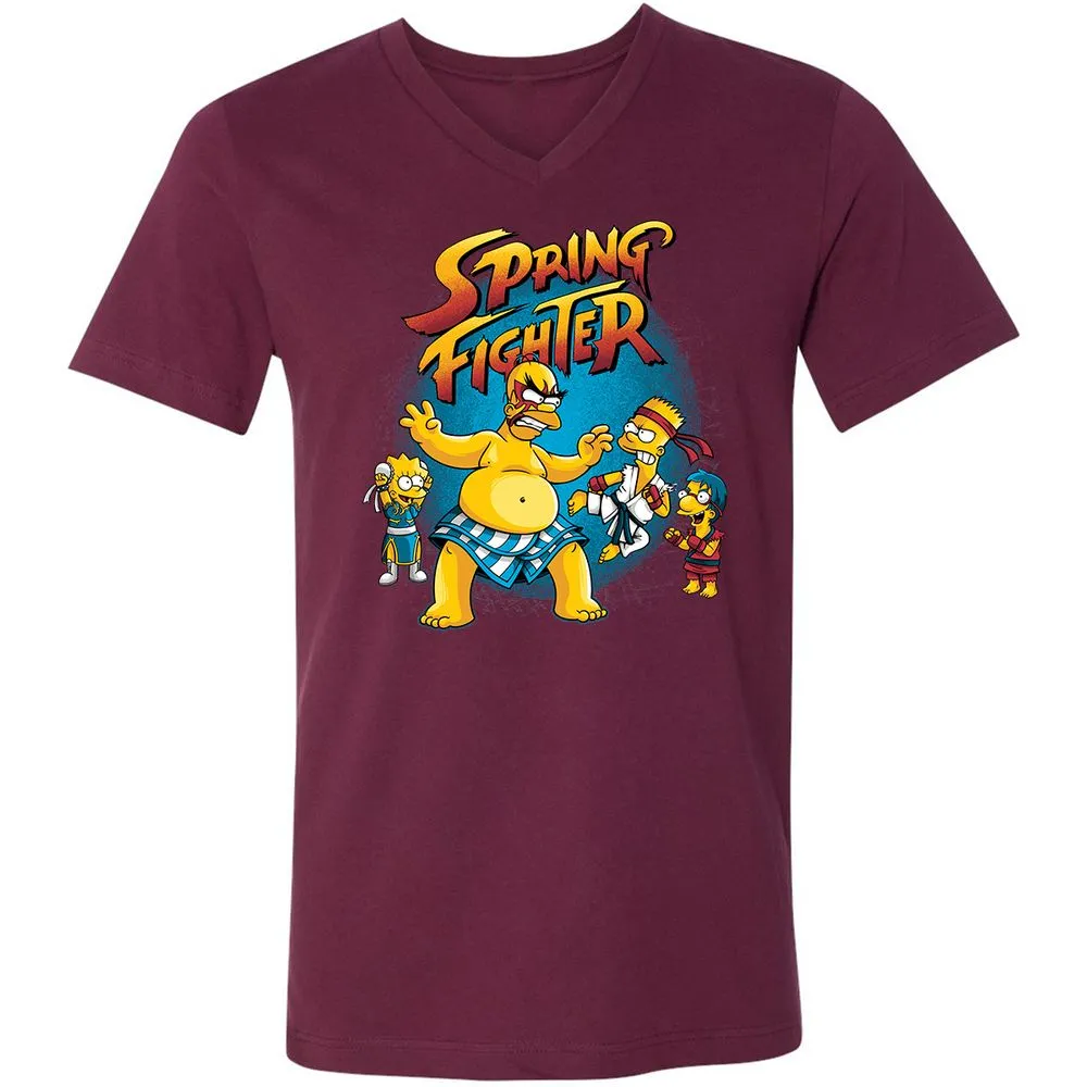 Unisex V-Neck T-Shirt - 7K9YBQ6Z - Maroon - 6