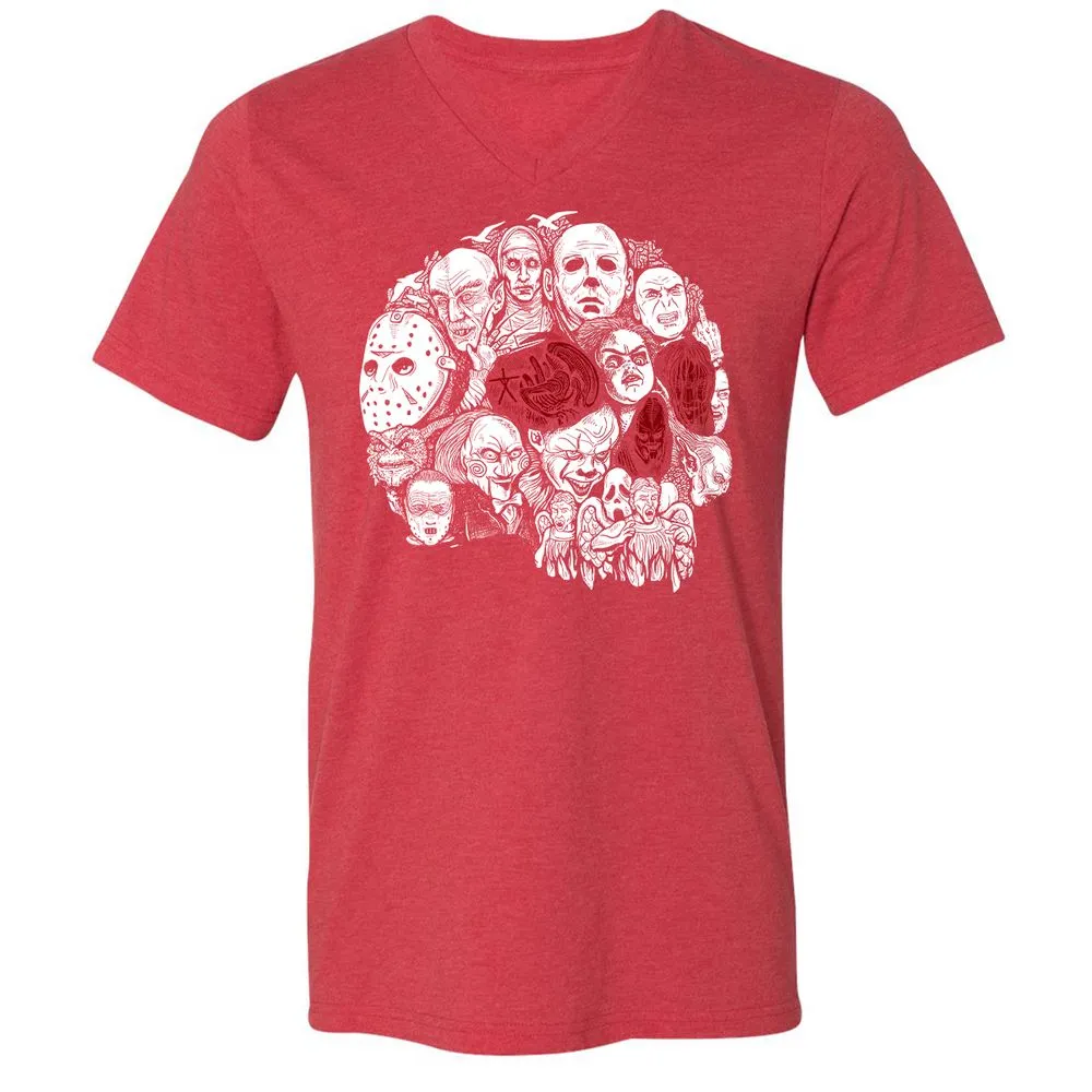 Unisex V-Neck T-Shirt - R8L5UHVT - Heather Red - 16