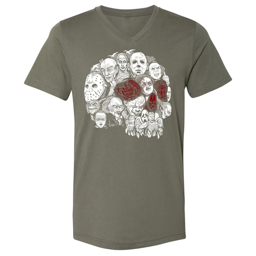 Unisex V-Neck T-Shirt - R8L5UHVT - Military Green - 10