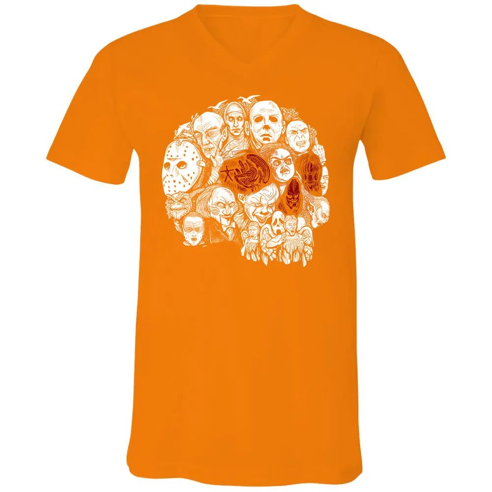 Unisex V-Neck T-Shirt - R8L5UHVT - Orange - 11