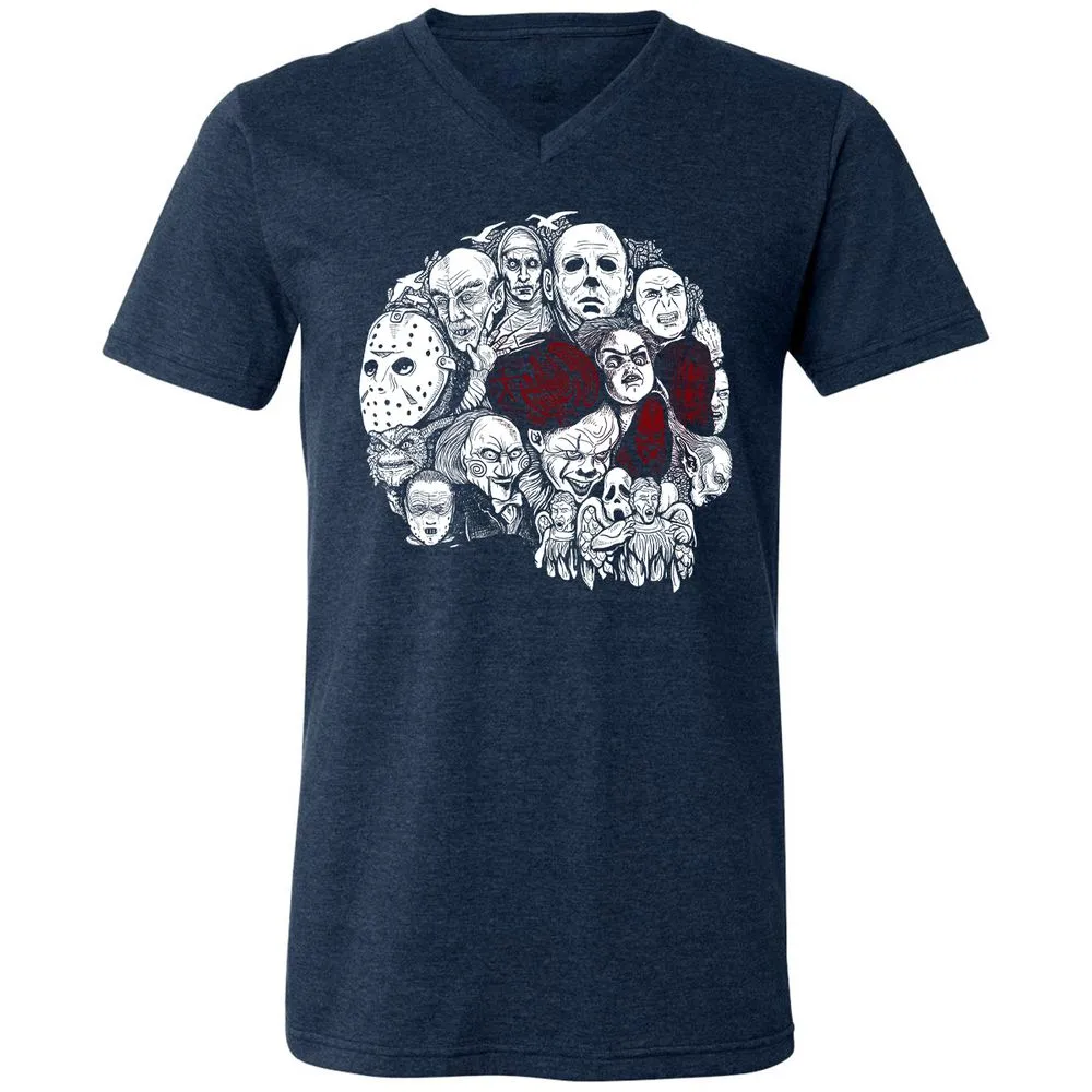 Unisex V-Neck T-Shirt - R8L5UHVT - Heather Navy - 15