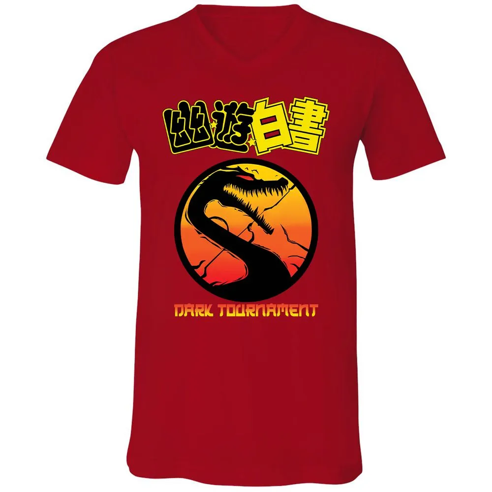 Unisex V-Neck T-Shirt - JKF6YFDC - Red - 3