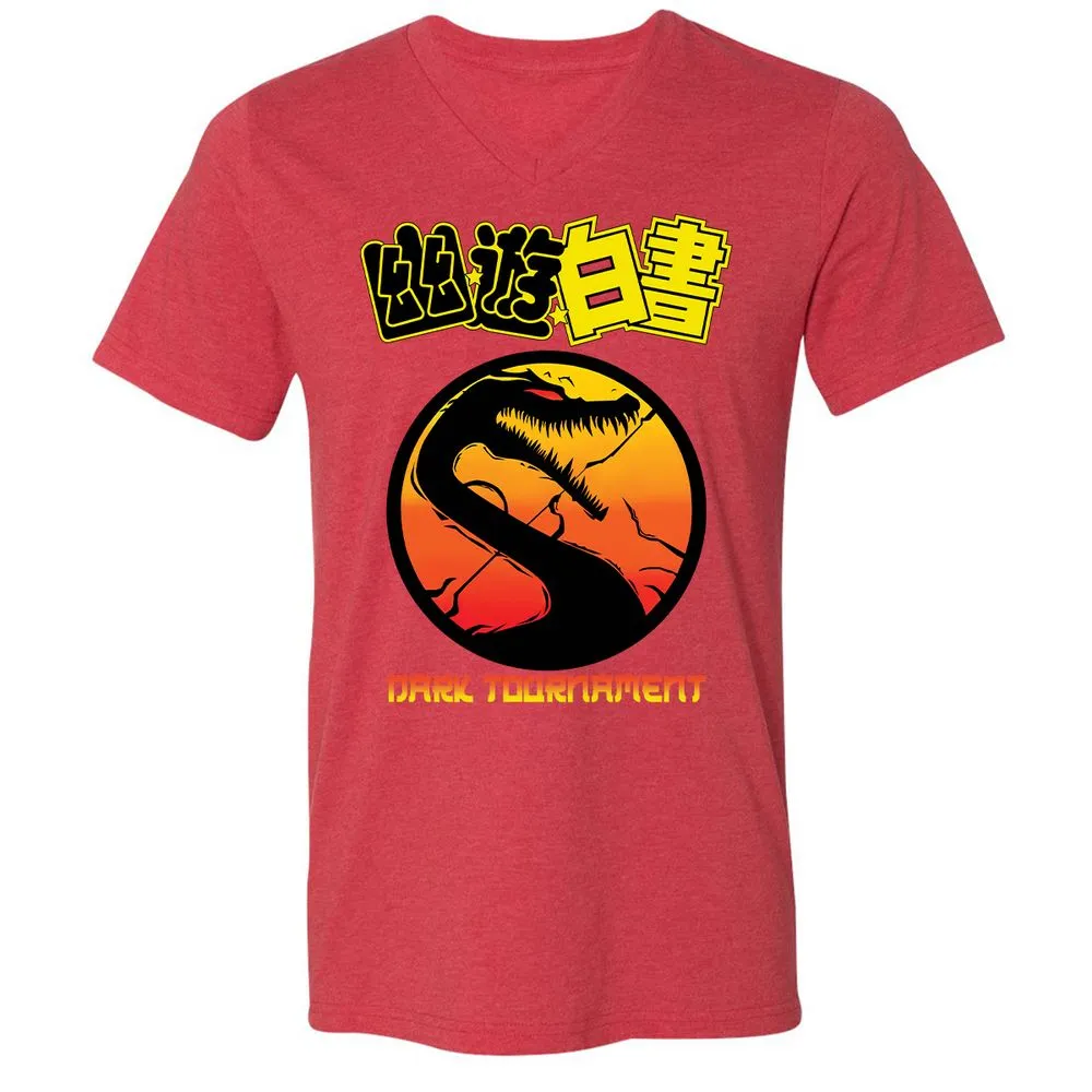Unisex V-Neck T-Shirt - JKF6YFDC - Heather Red - 16