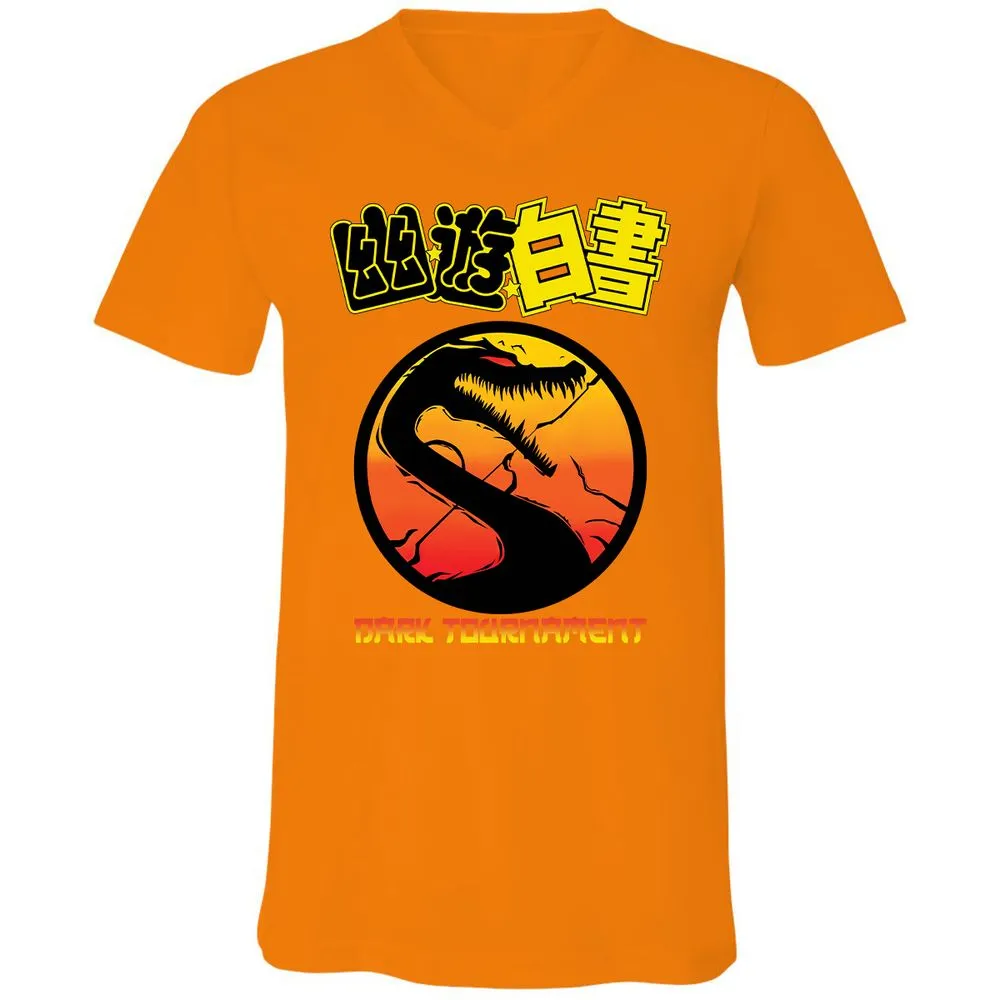 Unisex V-Neck T-Shirt - JKF6YFDC - Orange - 11