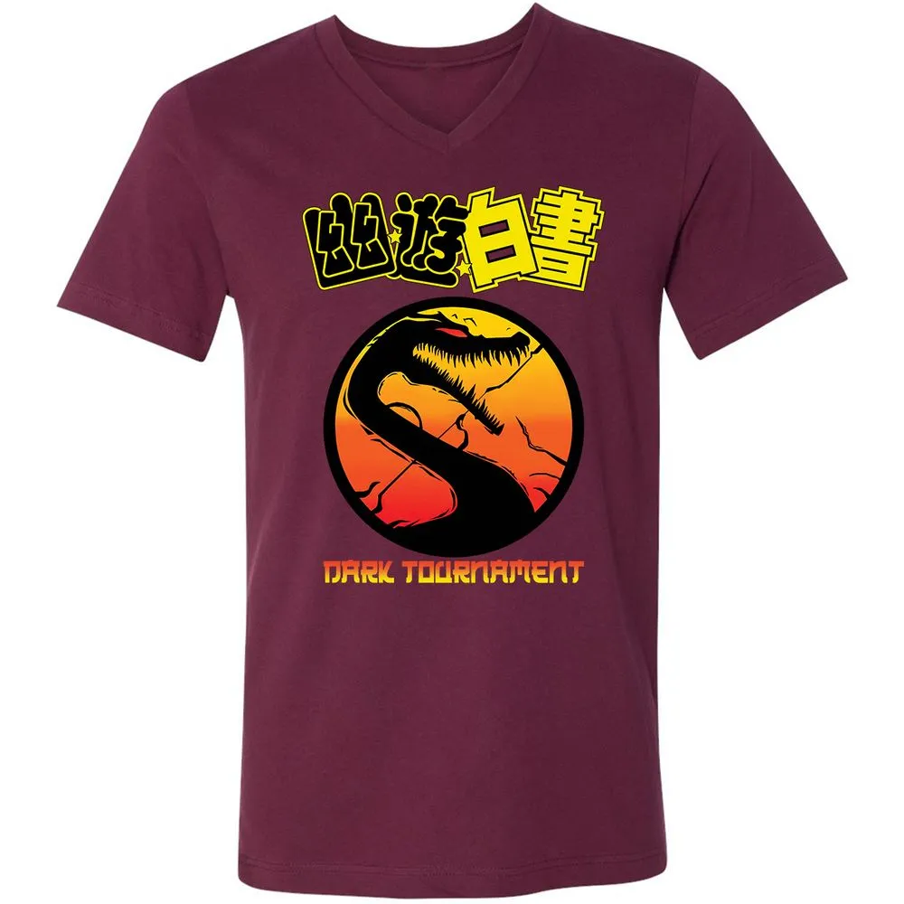 Unisex V-Neck T-Shirt - JKF6YFDC - Maroon - 6