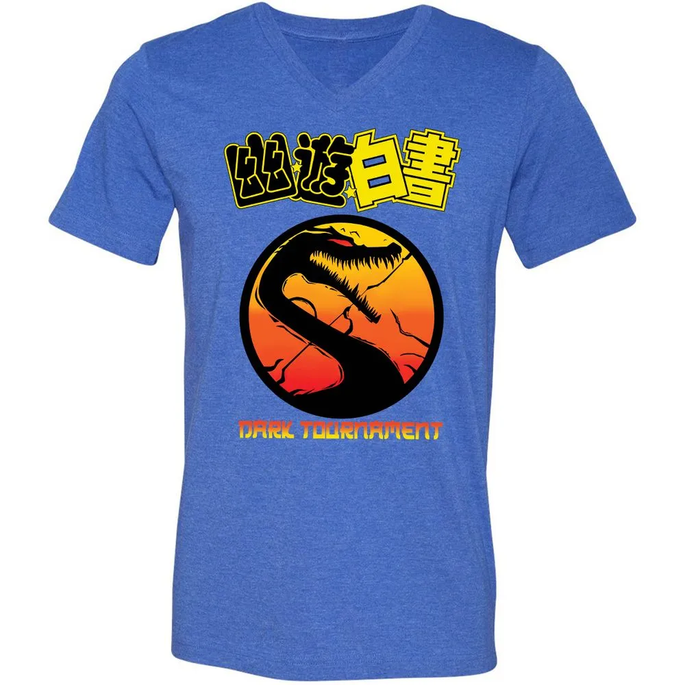 Unisex V-Neck T-Shirt - JKF6YFDC - Heather True Royal - 14