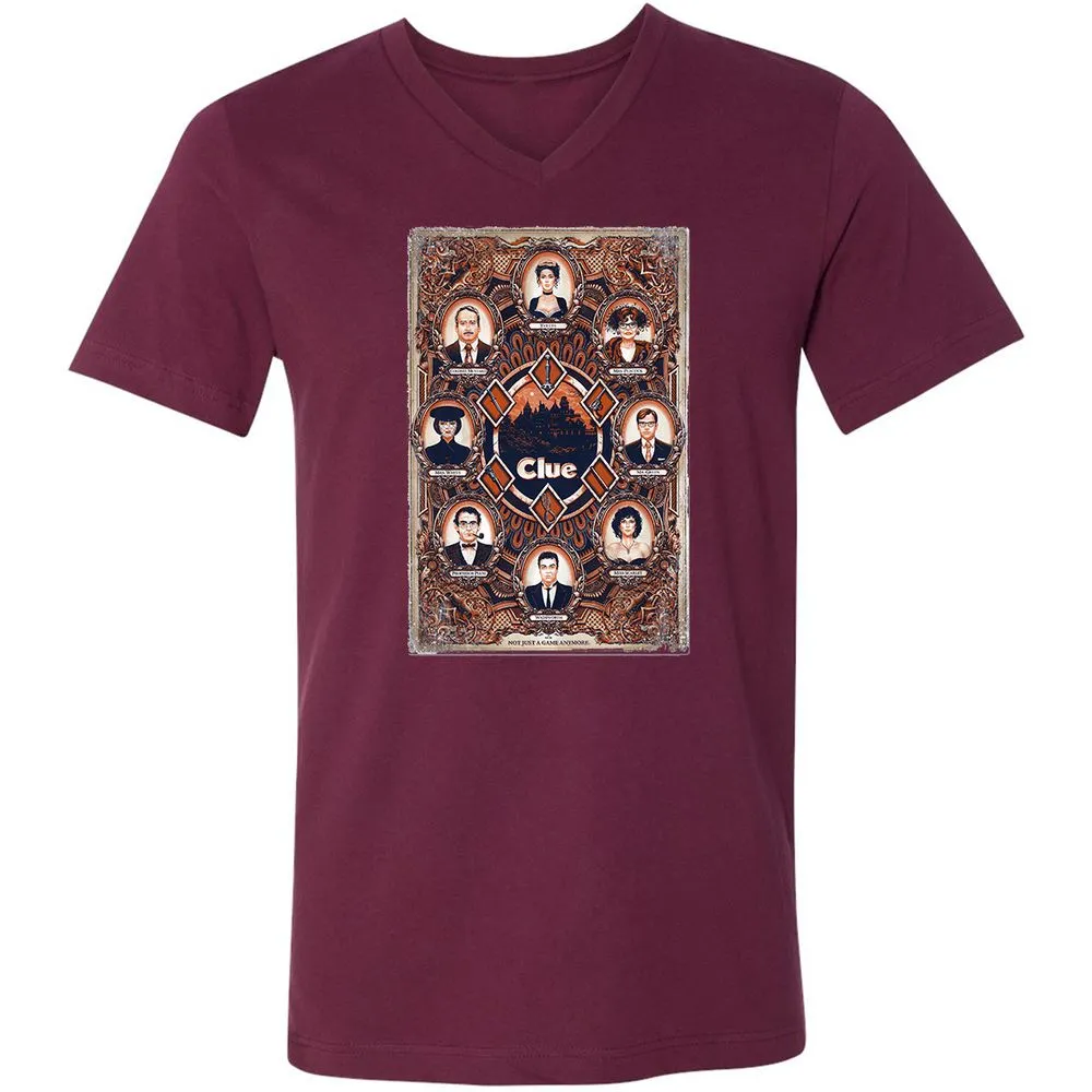 Unisex V-Neck T-Shirt - XBBCEW3E - Maroon - 6