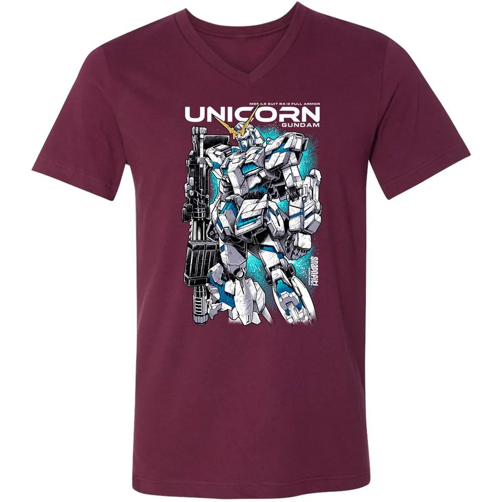 Unisex V-Neck T-Shirt - EEEMHEEJ - Maroon - 6