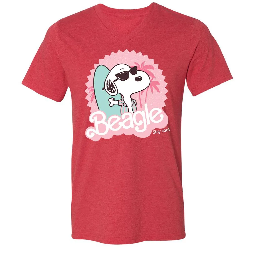 Unisex V-Neck T-Shirt - MP4NN8EC - Heather Red - 16