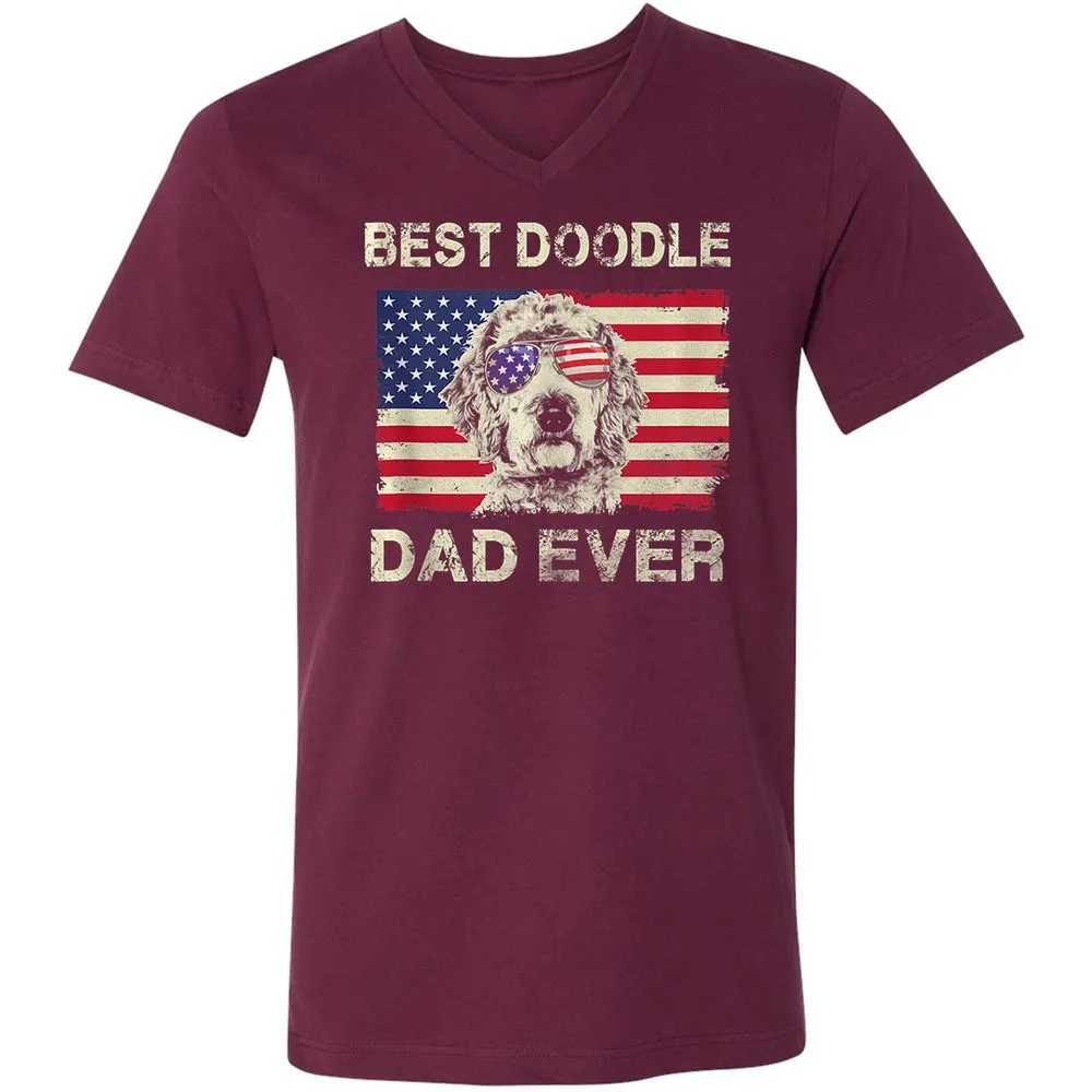 Unisex V-Neck T-Shirt - 8A1CEXNE - Maroon - 6
