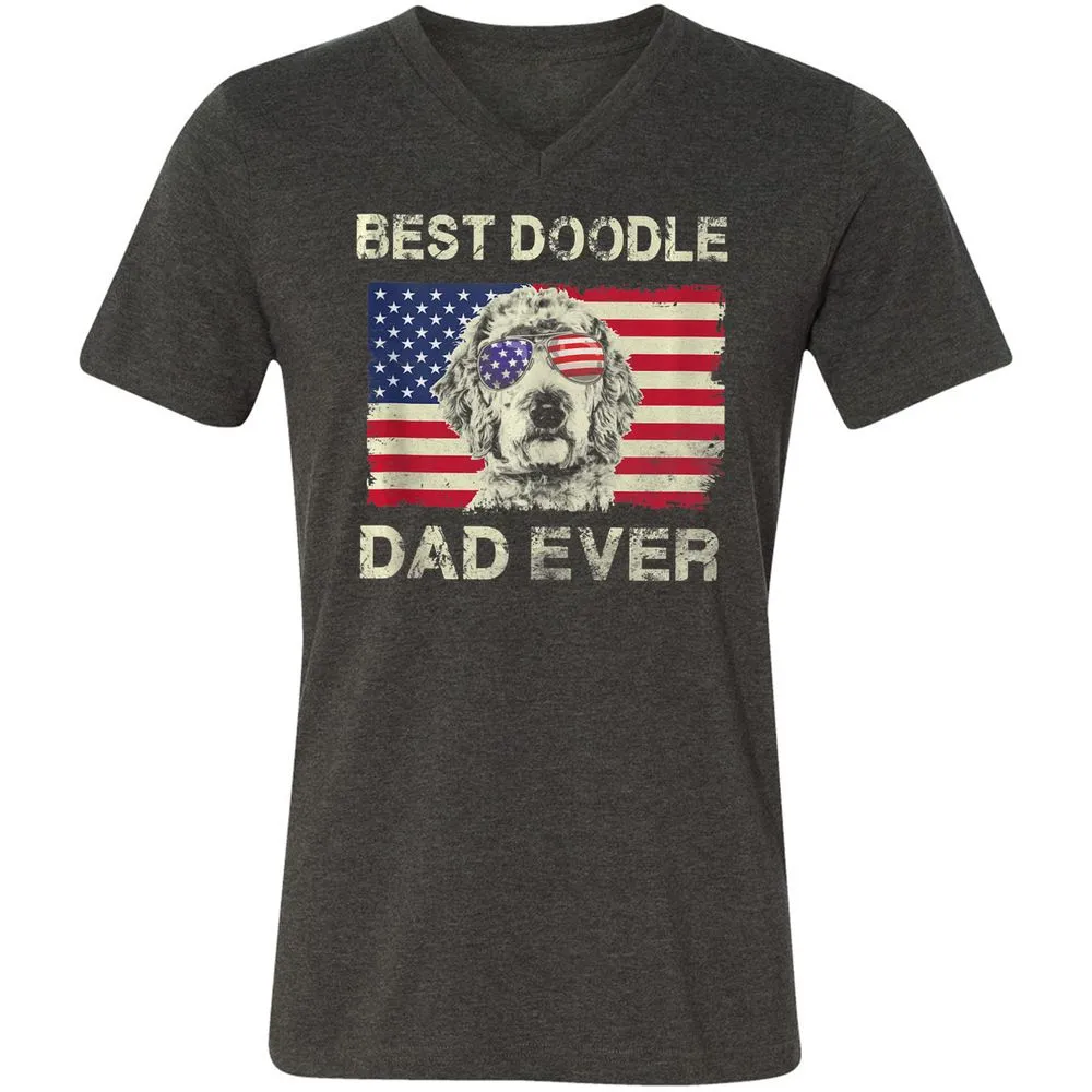 Unisex V-Neck T-Shirt - 8A1CEXNE - Dark Grey Heather - 8