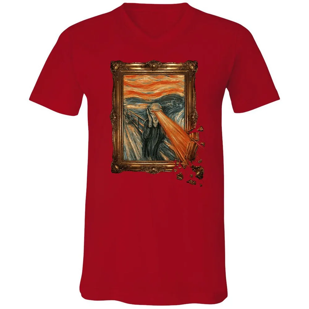 Unisex V-Neck T-Shirt - T6C52GF8 - Red - 3