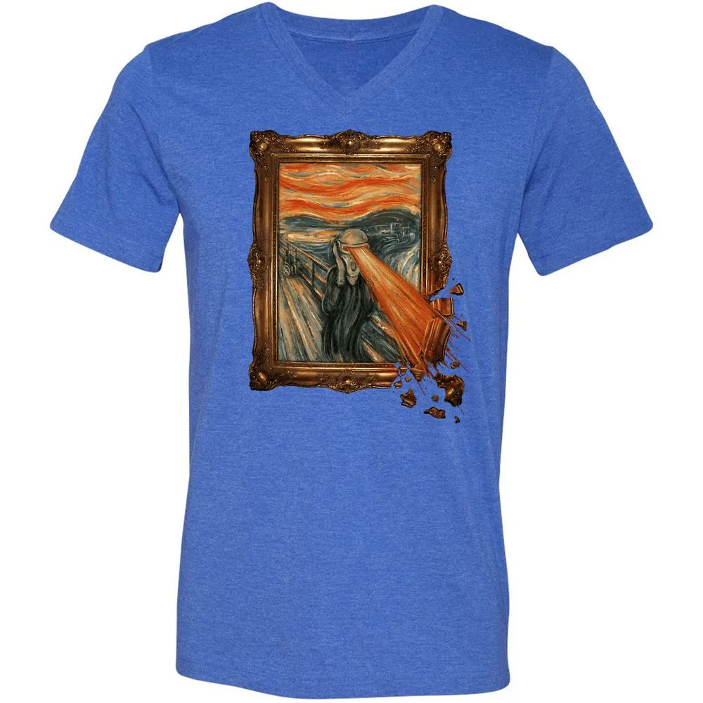 Unisex V-Neck T-Shirt - T6C52GF8 - Heather True Royal - 14