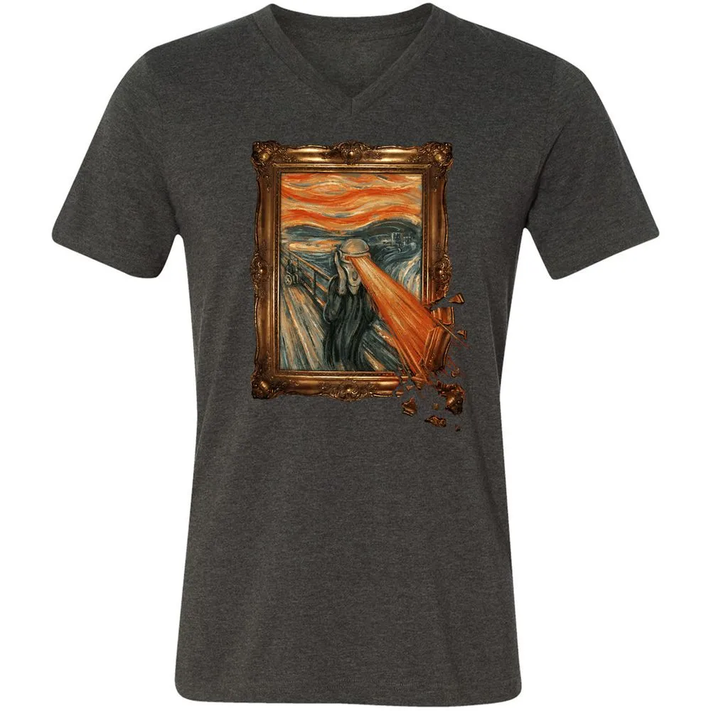 Unisex V-Neck T-Shirt - T6C52GF8 - Dark Grey Heather - 8