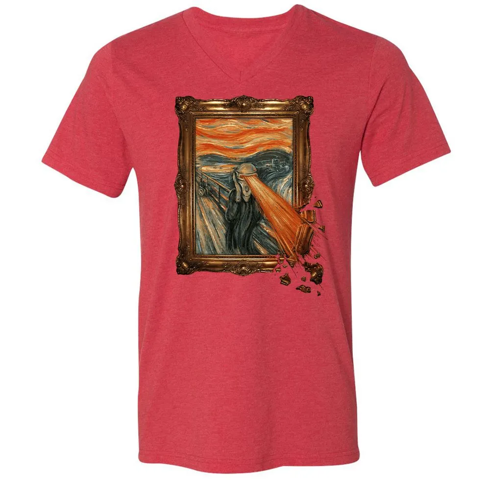 Unisex V-Neck T-Shirt - T6C52GF8 - Heather Red - 16