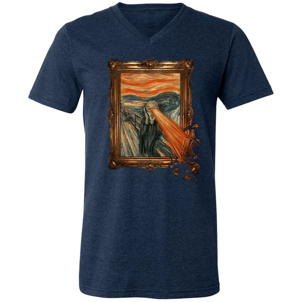 Unisex V-Neck T-Shirt - T6C52GF8 - Heather Navy - 15