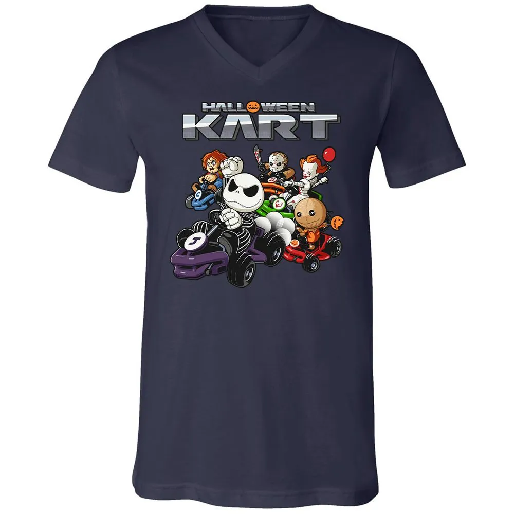 Unisex V-Neck T-Shirt - JWZFBETE - Navy - 2