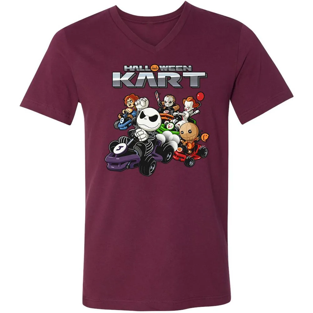 Unisex V-Neck T-Shirt - JWZFBETE - Maroon - 6