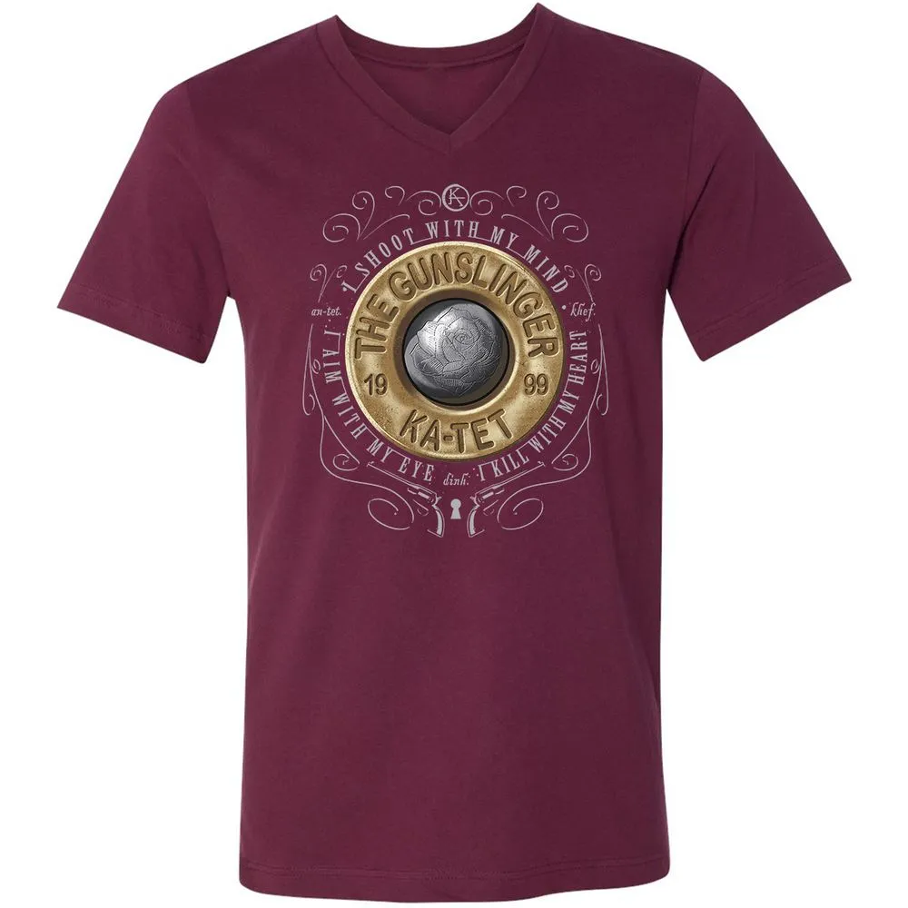 Unisex V-Neck T-Shirt - DRAVR23A - Maroon - 6
