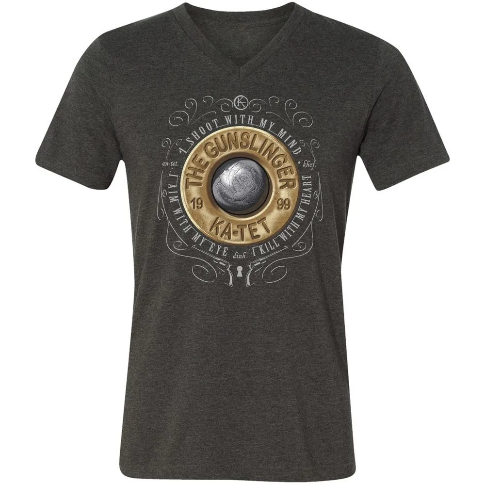 Unisex V-Neck T-Shirt - DRAVR23A - Dark Grey Heather - 8