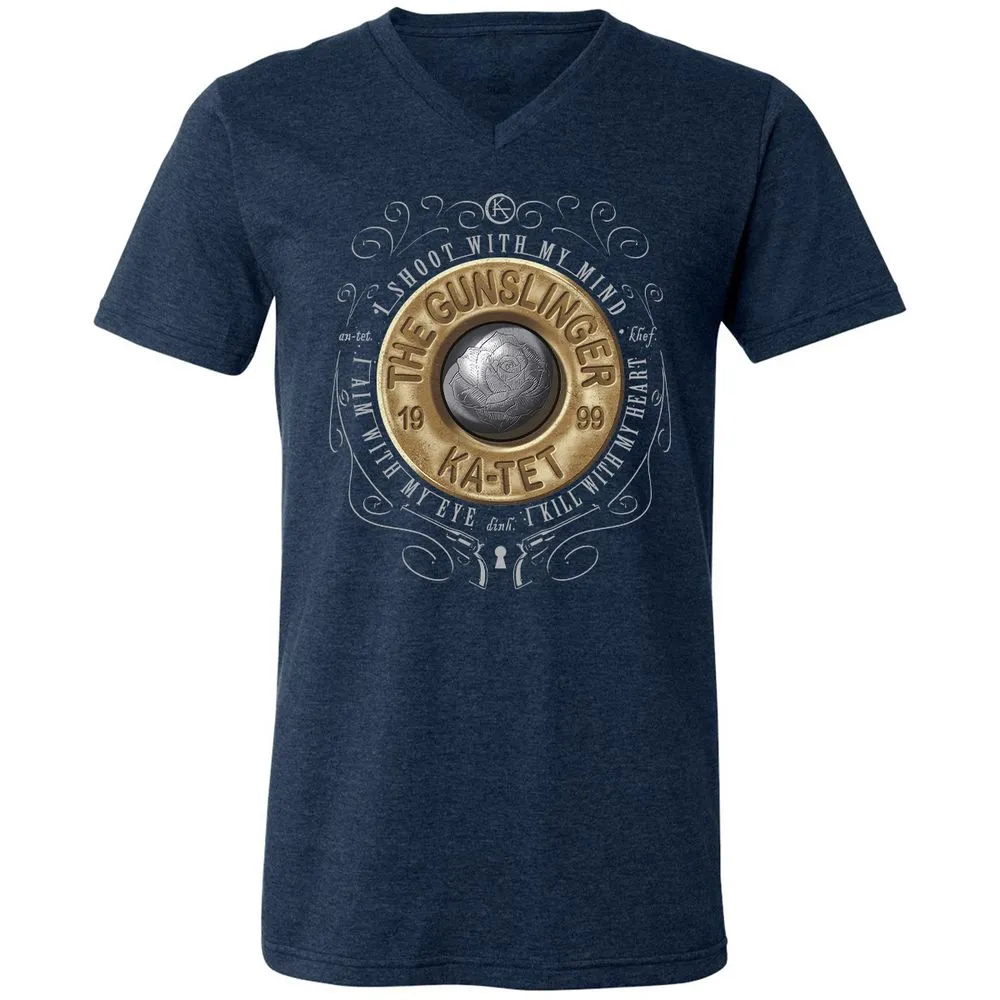 Unisex V-Neck T-Shirt - DRAVR23A - Heather Navy - 15