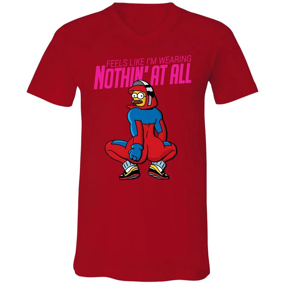 Unisex V-Neck T-Shirt - LN51LAKQ - Red - 3