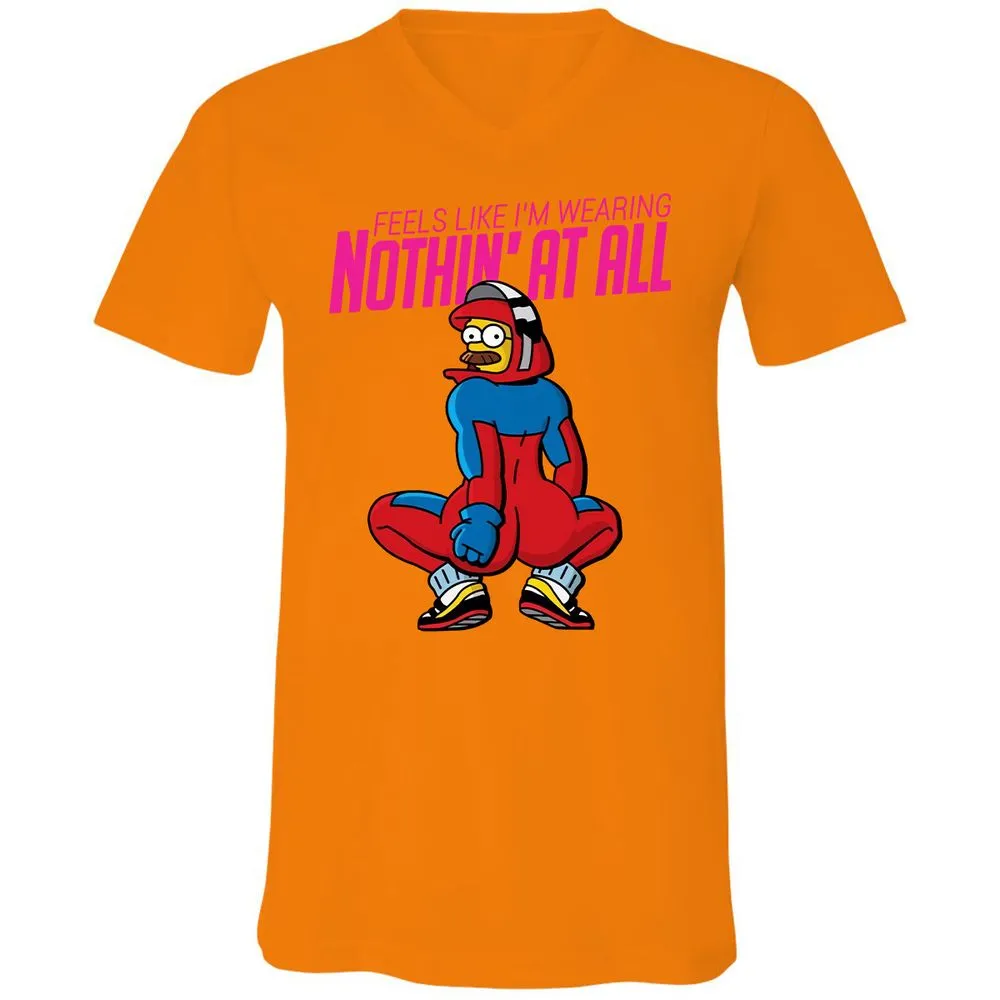 Unisex V-Neck T-Shirt - LN51LAKQ - Orange - 11